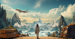 A woman looking at a world of enticing careers