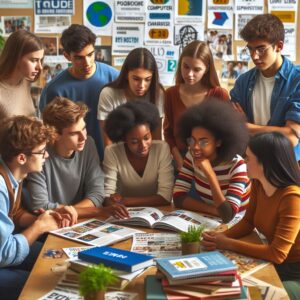 School learners studying in groups