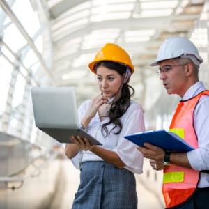 2 engineers working on a structural plan