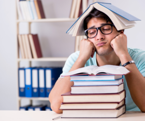 Student overwhelmed with studies