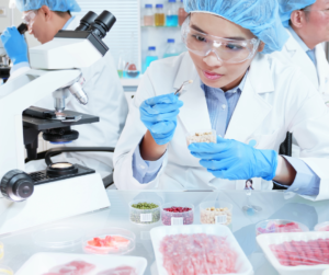 Leaners in a lab doing food testing
