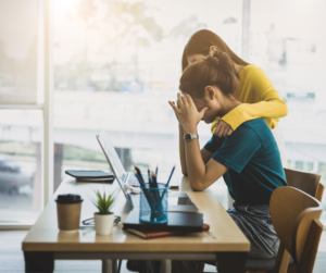 Image showing some moment of comforting in a stressful situation
