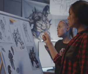 showing game desings on a board