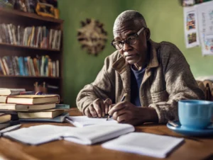Elder person studying for ABET